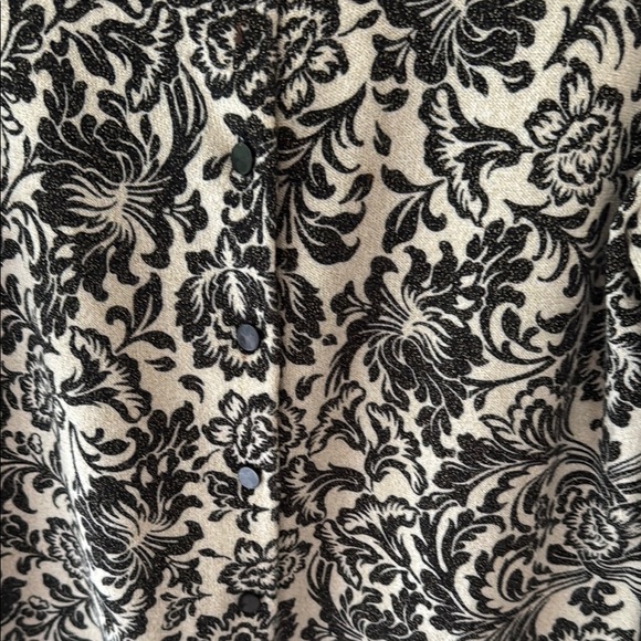 Talbots Floral Black and White Women's Cardigan Sweater - Picture 2 of 7